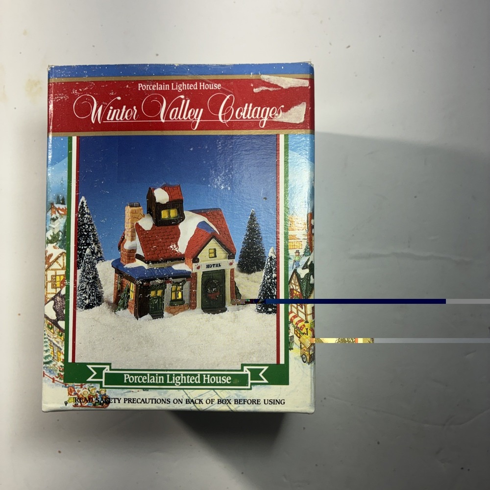 Winter Valley Cottages Porcelain Lighted House "Hotel"